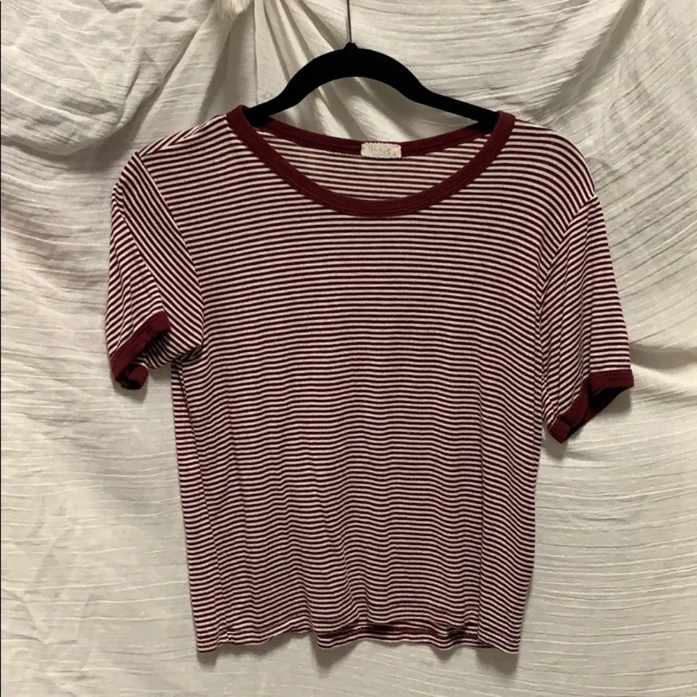 john Galt red striped tee